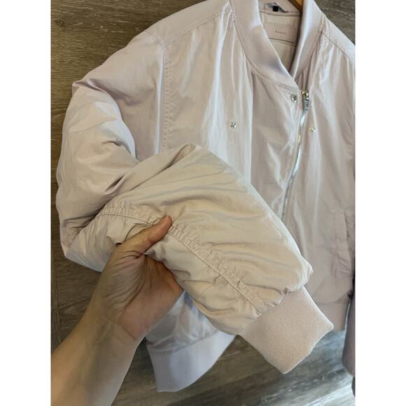 BLANK NYC Women's Nylon Bomber Jacket Large Lavender $148 Excellent Comfy - Picture 4 of 9